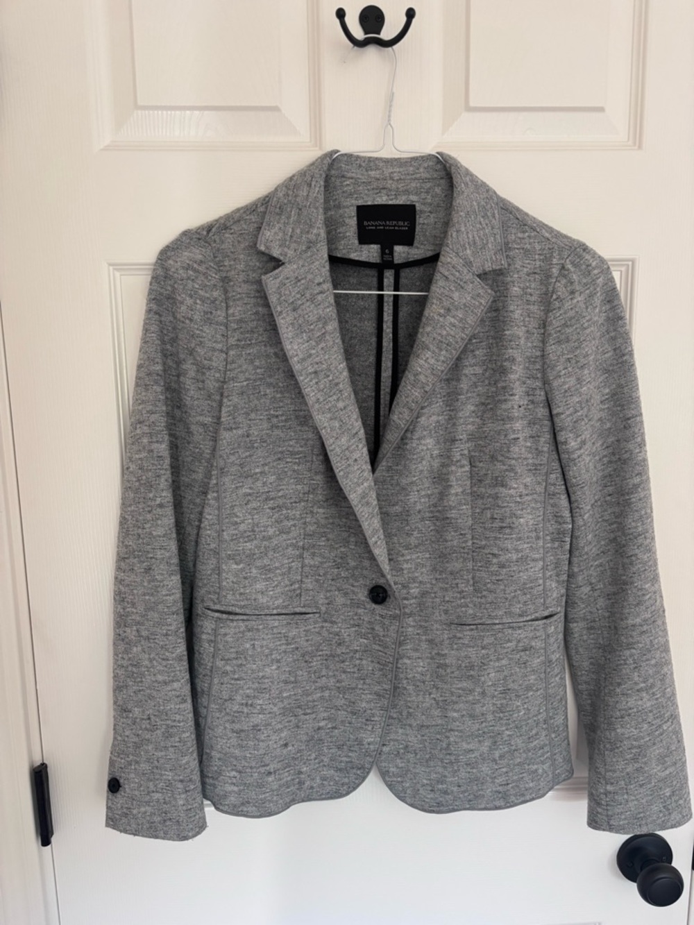 Banana Republic Women's Heather Gray Wool Blend Blazer